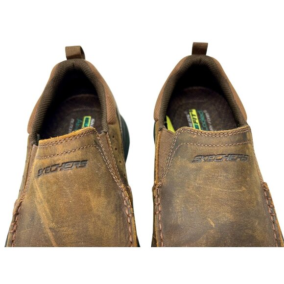 Skechers Mens Size 9.5 Brown Relaxed Fit Air Cooled Memory Foam Slip-On Shoes - Picture 8 of 9